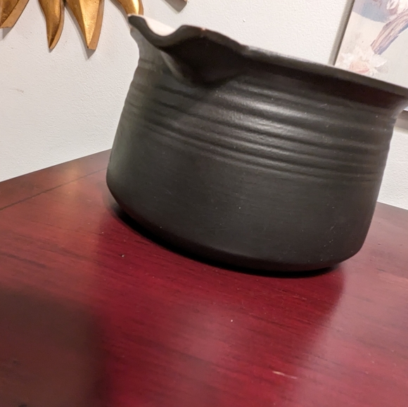 Franciscan Clay Handmade Pot Glazed Handles Large 64 Oz Made in France Black - Picture 6 of 11